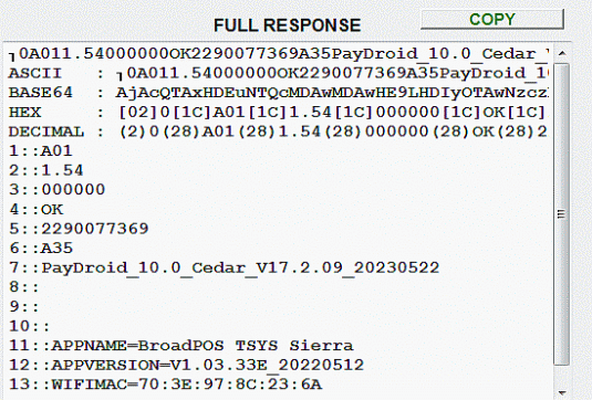 Pax Pin Pad Terminal Diagnostic Test